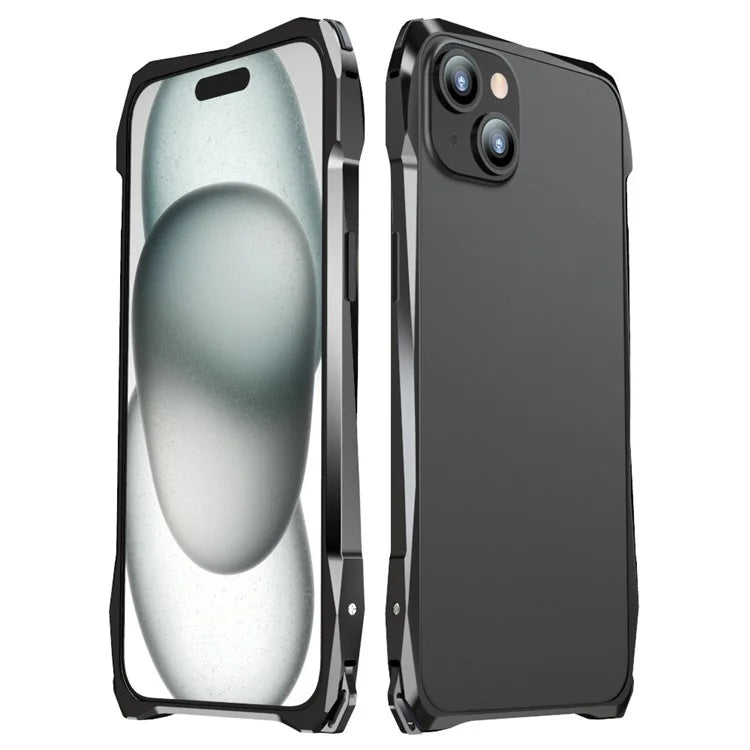 LUPHIE For iPhone 15 Protective Bumper Frame Metal Drop-proof Smart Phone Frame Case