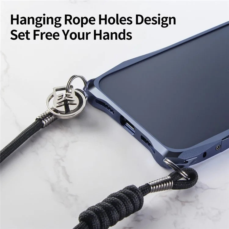 LUPHIE For iPhone 15 Protective Bumper Frame Metal Drop-proof Smart Phone Frame Case