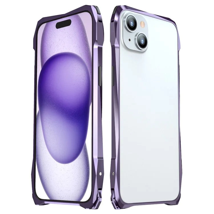 LUPHIE For iPhone 15 Protective Bumper Frame Metal Drop-proof Smart Phone Frame Case