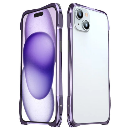 LUPHIE For iPhone 15 Protective Bumper Frame Metal Drop-proof Smart Phone Frame Case