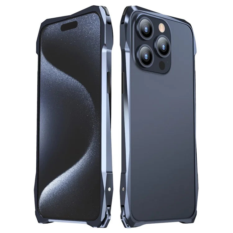LUPHIE For iPhone 15 Pro Bumper Case Metal Scratch-resistant Protective Phone Frame Case