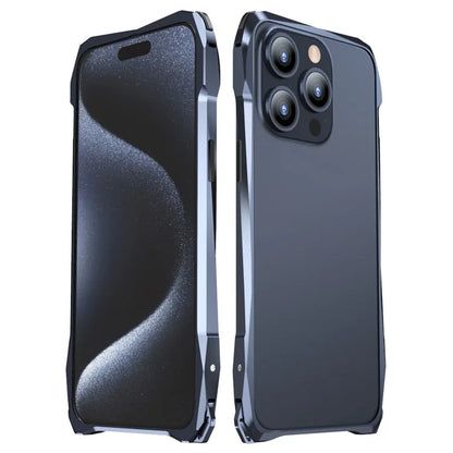 LUPHIE For iPhone 15 Pro Bumper Case Metal Scratch-resistant Protective Phone Frame Case