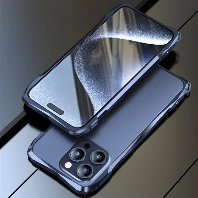 LUPHIE For iPhone 15 Pro Bumper Case Metal Scratch-resistant Protective Phone Frame Case