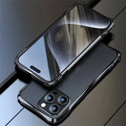 LUPHIE For iPhone 15 Pro Bumper Case Metal Scratch-resistant Protective Phone Frame Case