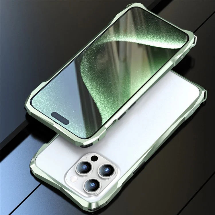 LUPHIE For iPhone 15 Pro Bumper Case Metal Scratch-resistant Protective Phone Frame Case