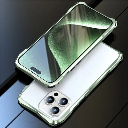LUPHIE For iPhone 15 Pro Bumper Case Metal Scratch-resistant Protective Phone Frame Case