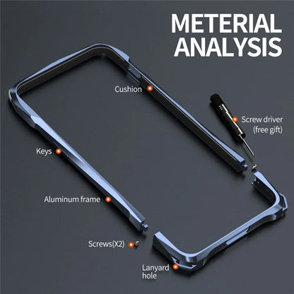 LUPHIE For iPhone 15 Pro Bumper Case Metal Scratch-resistant Protective Phone Frame Case