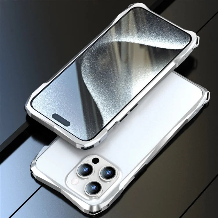 LUPHIE For iPhone 15 Pro Bumper Case Metal Scratch-resistant Protective Phone Frame Case