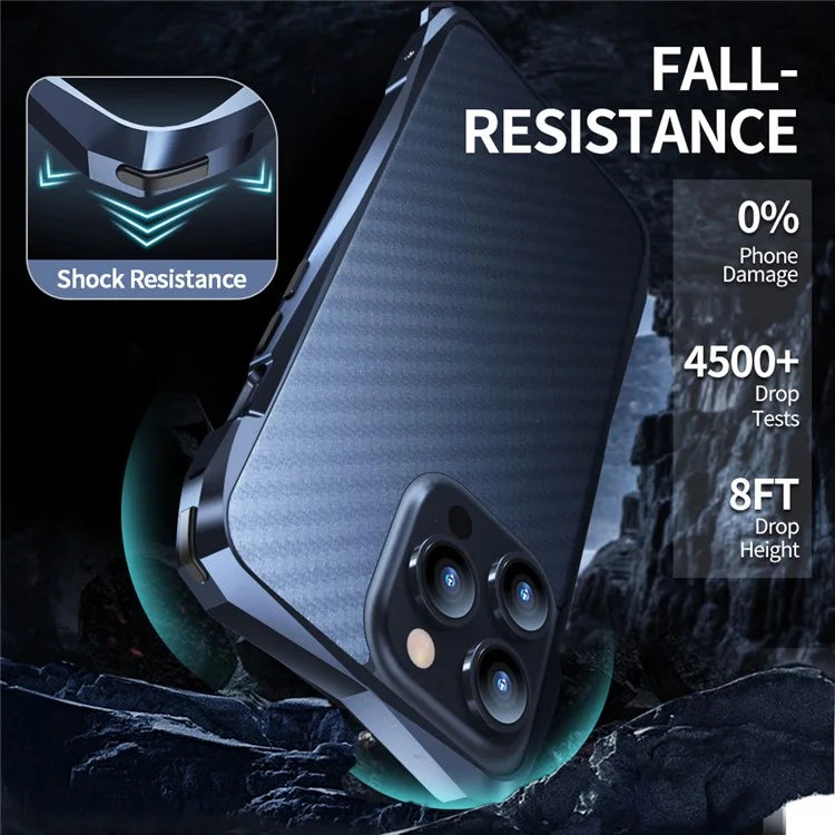 LUPHIE For iPhone 15 Pro Bumper Case Metal Scratch-resistant Protective Phone Frame Case