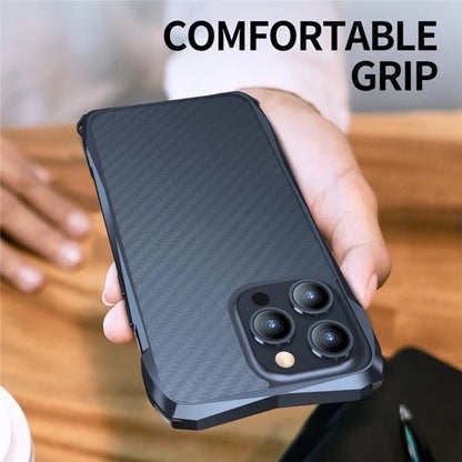 LUPHIE For iPhone 15 Pro Bumper Case Metal Scratch-resistant Protective Phone Frame Case