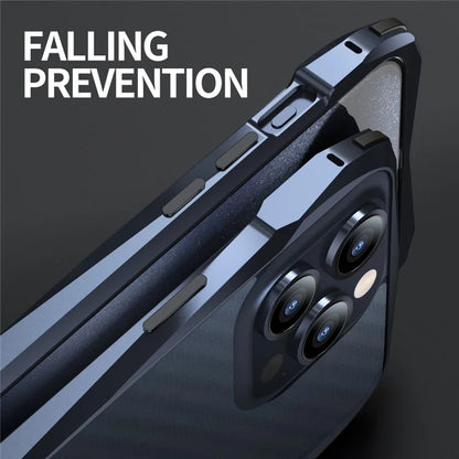 LUPHIE For iPhone 15 Pro Bumper Case Metal Scratch-resistant Protective Phone Frame Case
