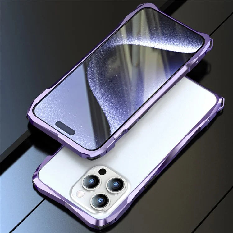 LUPHIE For iPhone 15 Pro Bumper Case Metal Scratch-resistant Protective Phone Frame Case
