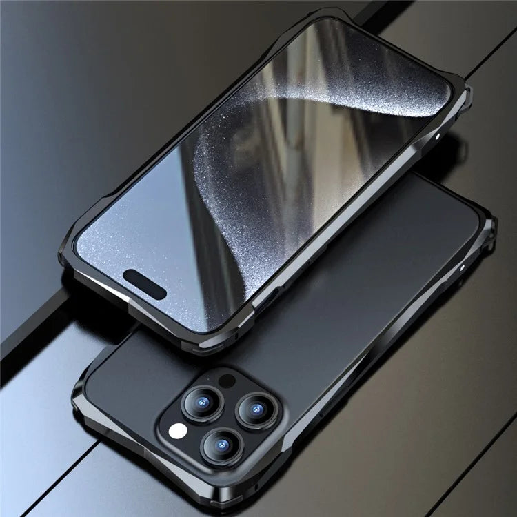 LUPHIE For iPhone 15 Pro Max Phone Bumper Frame Screw Lock Anti-drop Protective Case