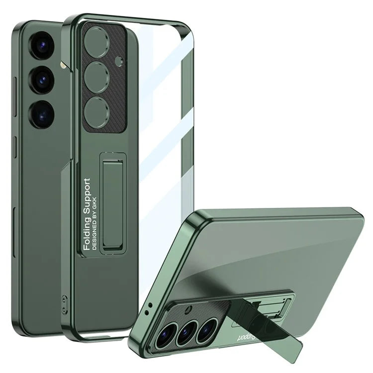 GKK For Samsung Galaxy S24 Case Scratch-proof Electroplating Phone Cover with Kickstand