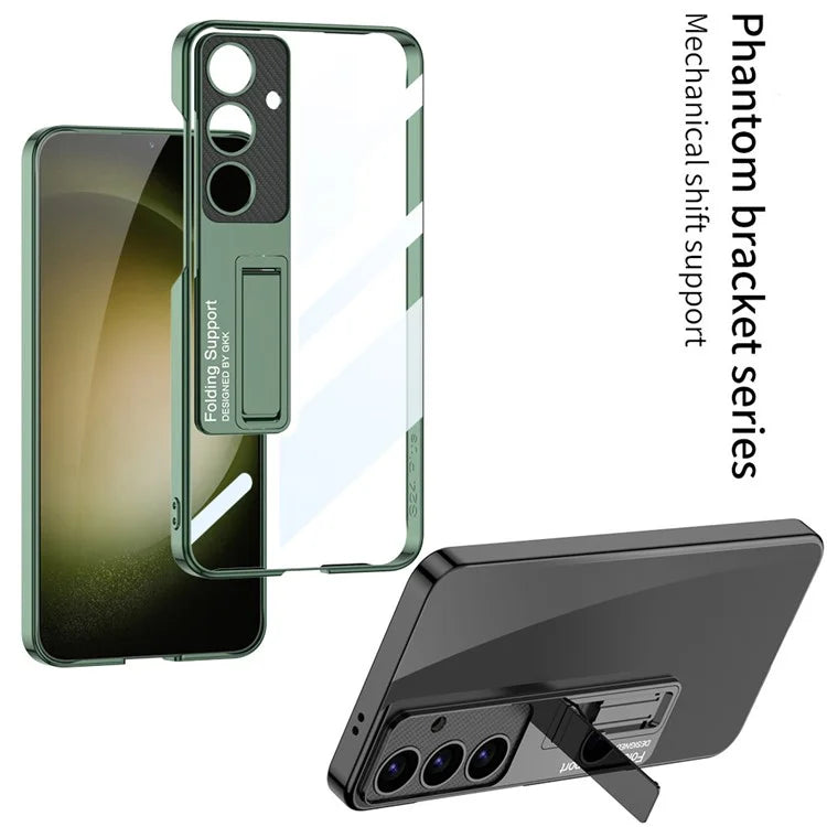 GKK For Samsung Galaxy S24 Case Scratch-proof Electroplating Phone Cover with Kickstand