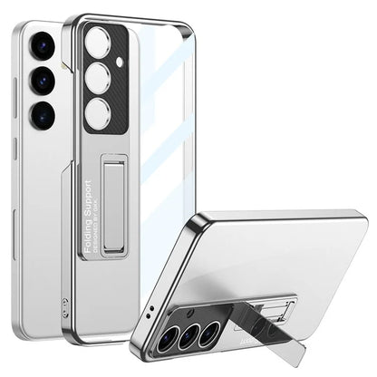 GKK For Samsung Galaxy S24 Case Scratch-proof Electroplating Phone Cover with Kickstand