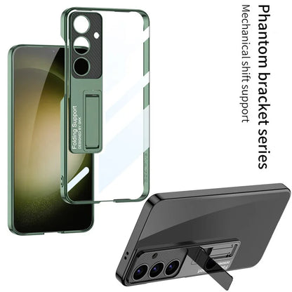 GKK For Samsung Galaxy S24 Case Scratch-proof Electroplating Phone Cover with Kickstand