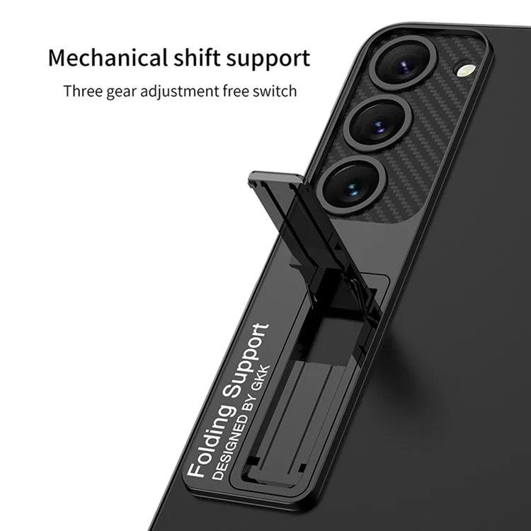 GKK For Samsung Galaxy S24 Case Scratch-proof Electroplating Phone Cover with Kickstand