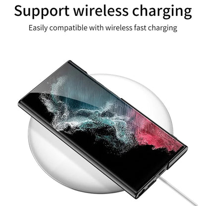 GKK For Samsung Galaxy S24 Ultra Phone Case Electroplating Scratch-proof Kickstand Protective Shell