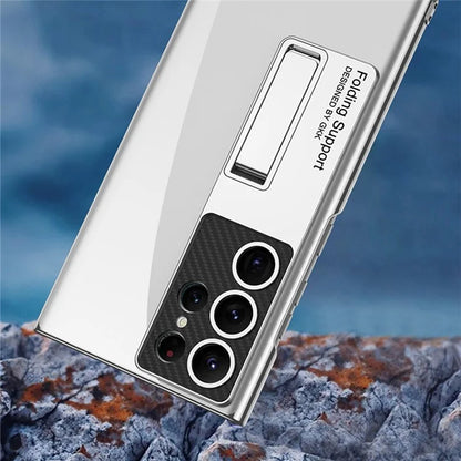GKK For Samsung Galaxy S24 Ultra Phone Case Electroplating Scratch-proof Kickstand Protective Shell