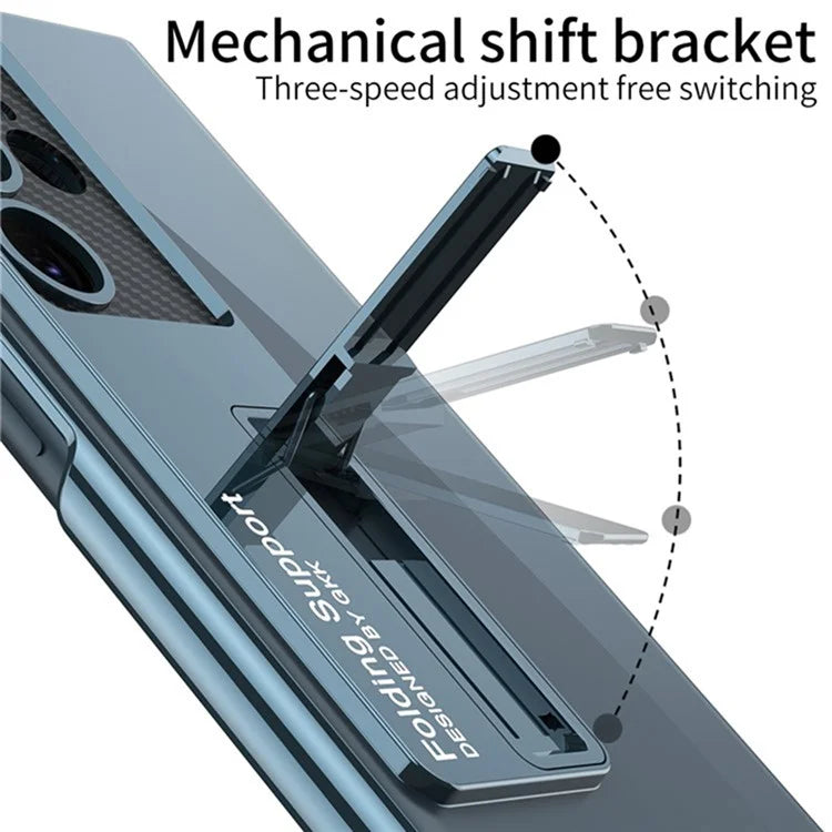 GKK For Samsung Galaxy S24 Ultra Phone Case Electroplating Scratch-proof Kickstand Protective Shell