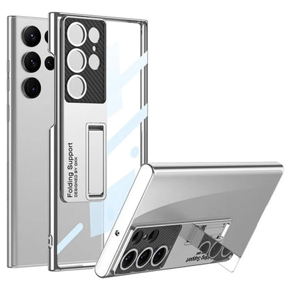 GKK For Samsung Galaxy S24 Ultra Phone Case Electroplating Scratch-proof Kickstand Protective Shell
