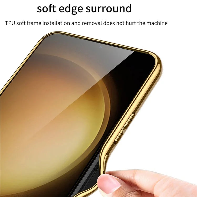 GKK For Samsung Galaxy S24 Cell Phone Cases PU Leather+PC+TPU Electroplating Cover