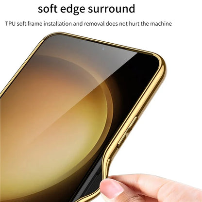 GKK For Samsung Galaxy S24 Cell Phone Cases PU Leather+PC+TPU Electroplating Cover