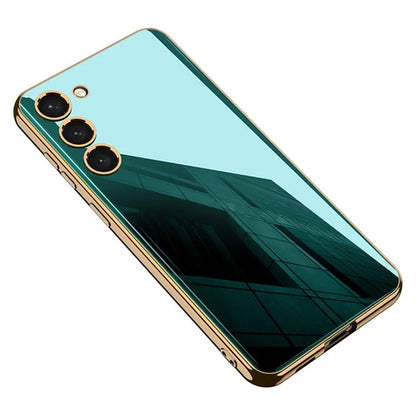 GKK For Samsung Galaxy S24+ Phone Case Electroplating Tempered Glass+PC+TPU Back Shell