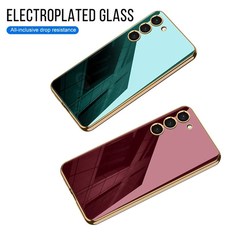 GKK For Samsung Galaxy S24+ Phone Case Electroplating Tempered Glass+PC+TPU Back Shell