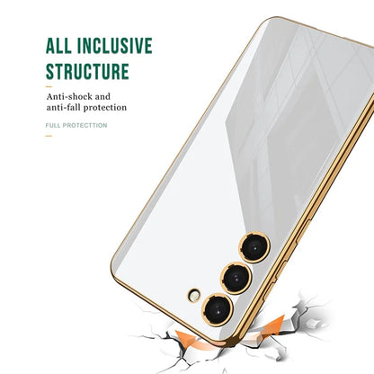 GKK For Samsung Galaxy S24+ Phone Case Electroplating Tempered Glass+PC+TPU Back Shell