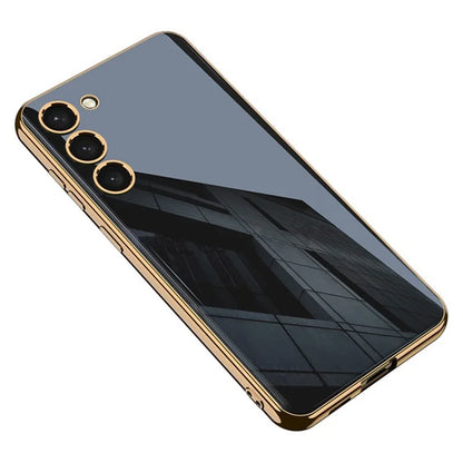 GKK For Samsung Galaxy S24+ Phone Case Electroplating Tempered Glass+PC+TPU Back Shell