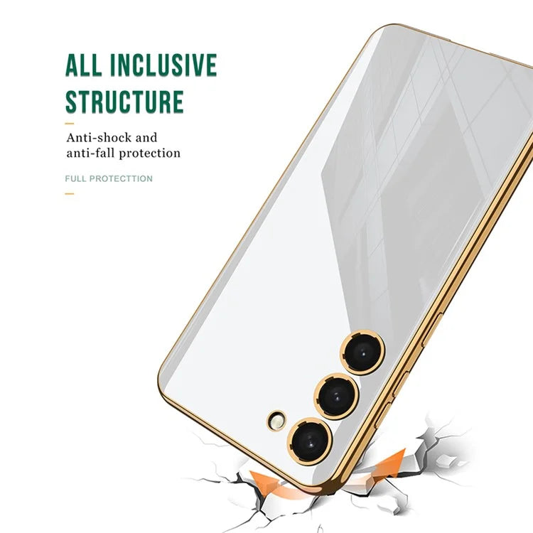 GKK For Samsung Galaxy S24+ Phone Case Electroplating Tempered Glass+PC+TPU Back Shell