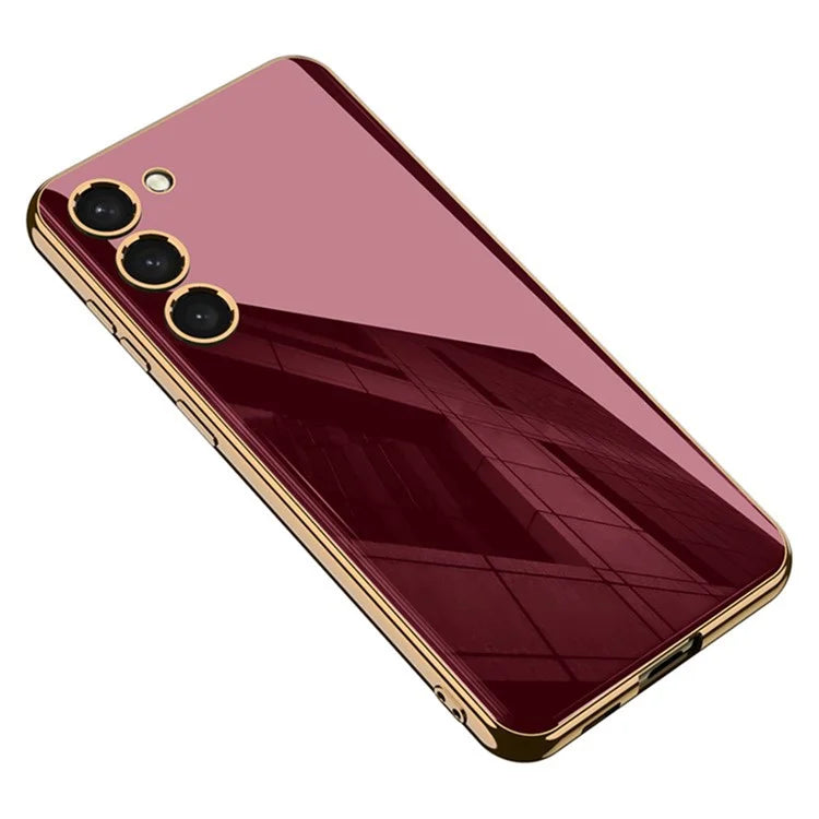 GKK For Samsung Galaxy S24+ Phone Case Electroplating Tempered Glass+PC+TPU Back Shell