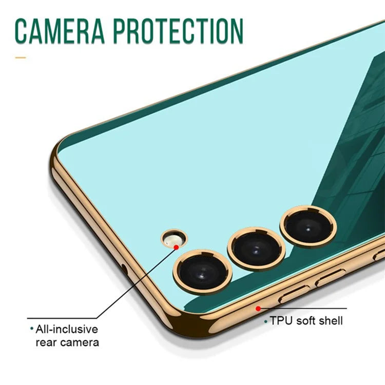 GKK For Samsung Galaxy S24+ Phone Case Electroplating Tempered Glass+PC+TPU Back Shell