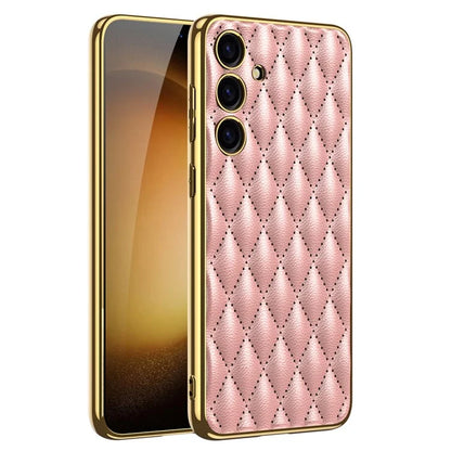 GKK Cell Phone Cases for Samsung Galaxy S24+ Stitching Rhombus PU Leather+TPU+PC Cover