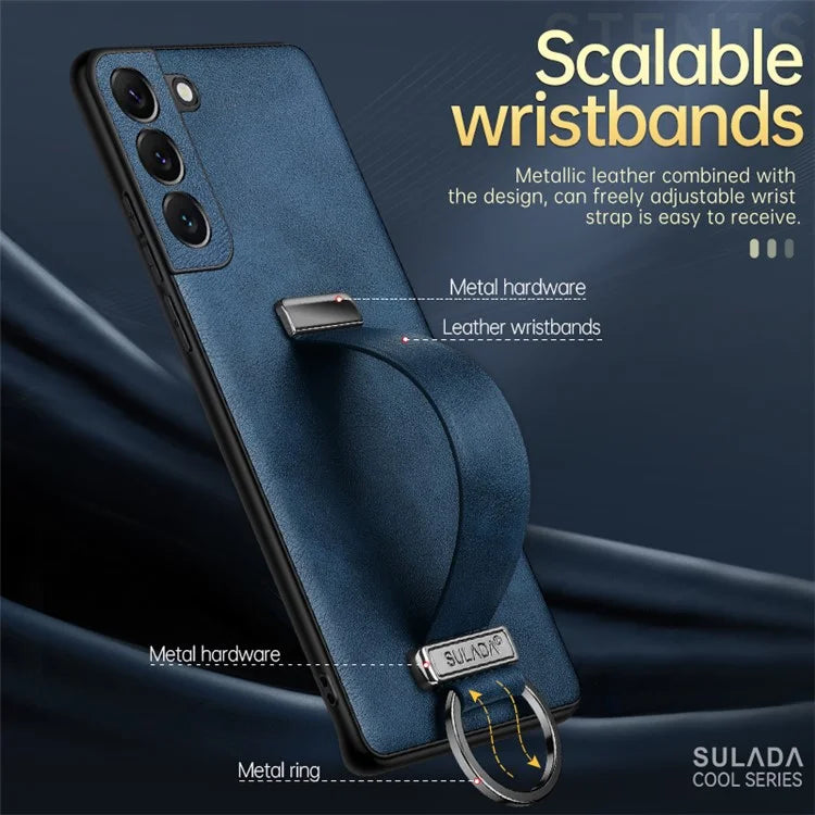 SULADA Fashion Series for Samsung Galaxy S24 Ultra Phone Case Anti-fall Retractable Hand Strap Cover