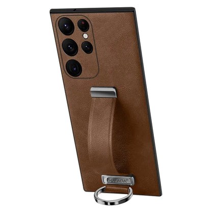 SULADA Fashion Series for Samsung Galaxy S24 Ultra Phone Case Anti-fall Retractable Hand Strap Cover