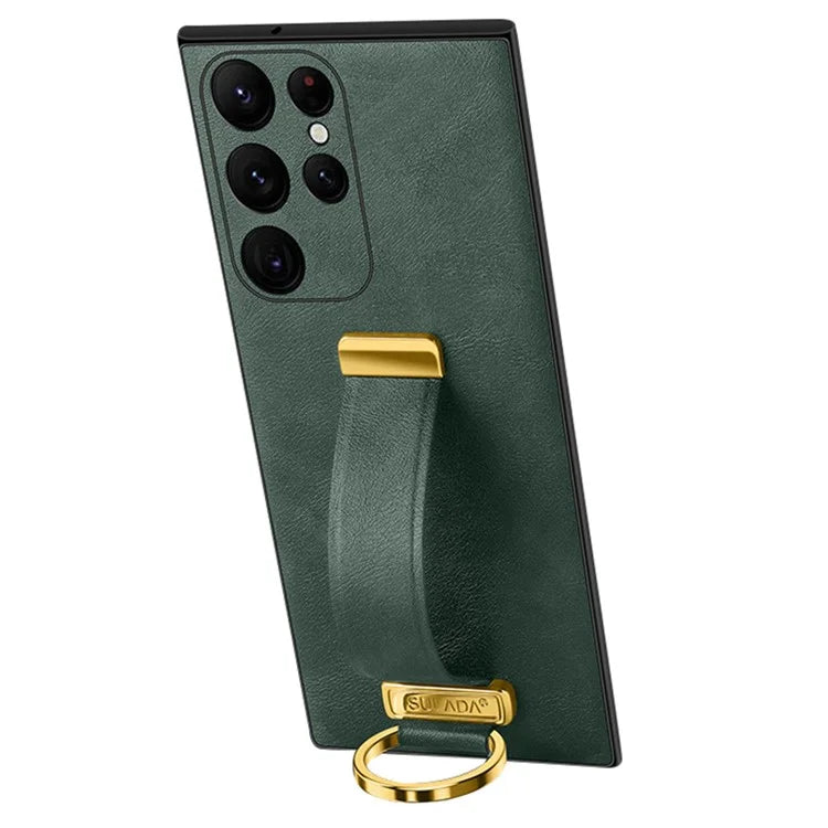SULADA Fashion Series for Samsung Galaxy S24 Ultra Phone Case Anti-fall Retractable Hand Strap Cover