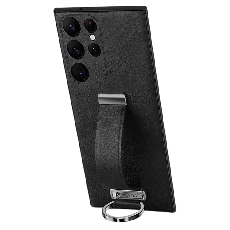 SULADA Fashion Series for Samsung Galaxy S24 Ultra Phone Case Anti-fall Retractable Hand Strap Cover
