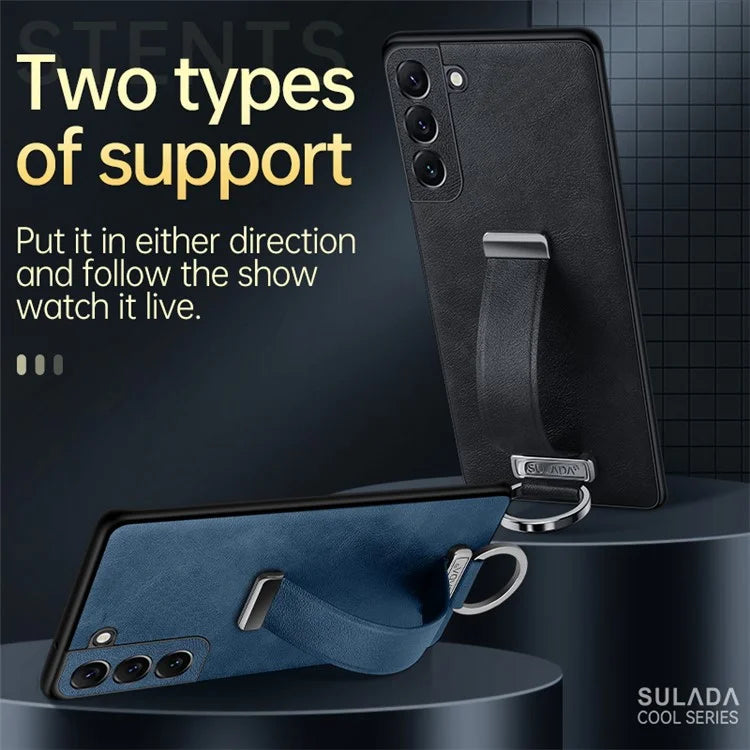 SULADA Fashion Series for Samsung Galaxy S24 Ultra Phone Case Anti-fall Retractable Hand Strap Cover