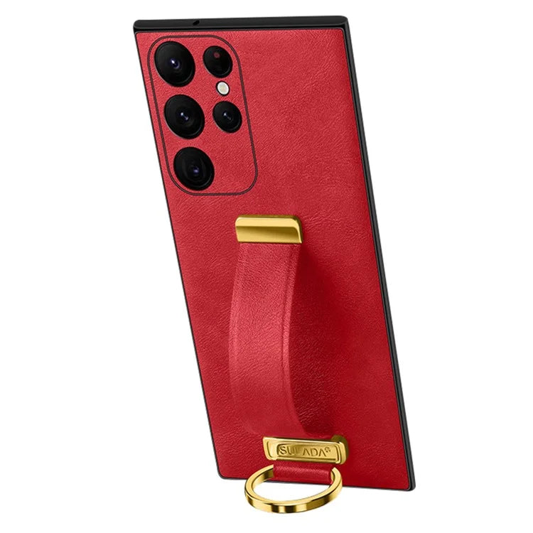 SULADA Fashion Series for Samsung Galaxy S24 Ultra Phone Case Anti-fall Retractable Hand Strap Cover