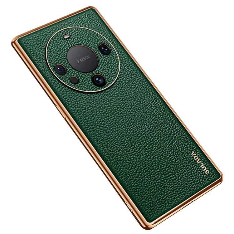 SULADA For Huawei Mate 60 Phone Case Electroplating PU Leather+PC+TPU Back Shell