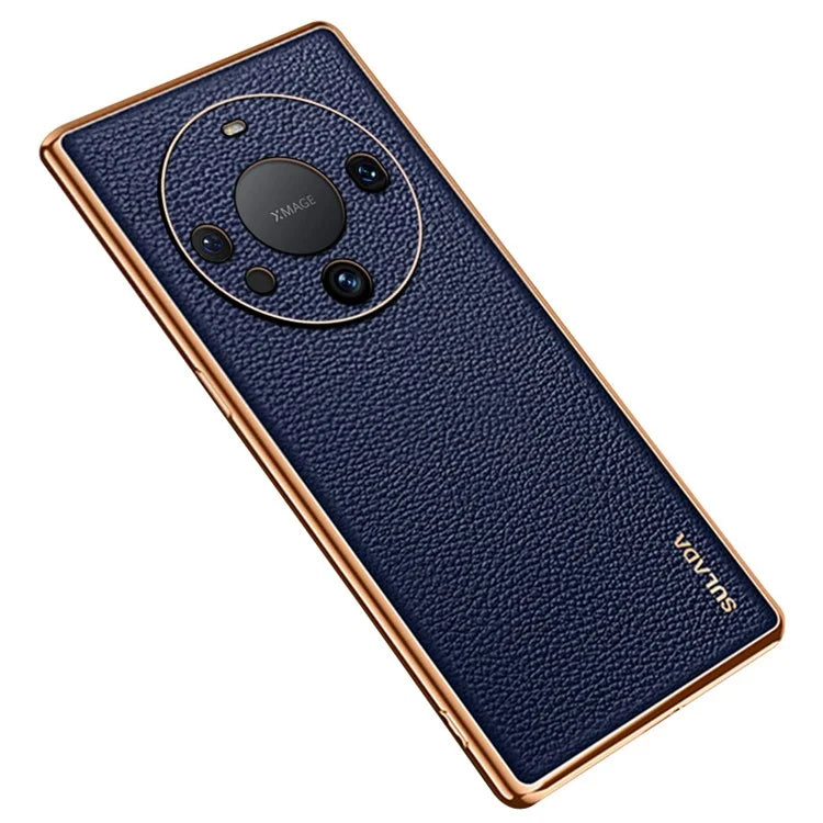SULADA For Huawei Mate 60 Phone Case Electroplating PU Leather+PC+TPU Back Shell