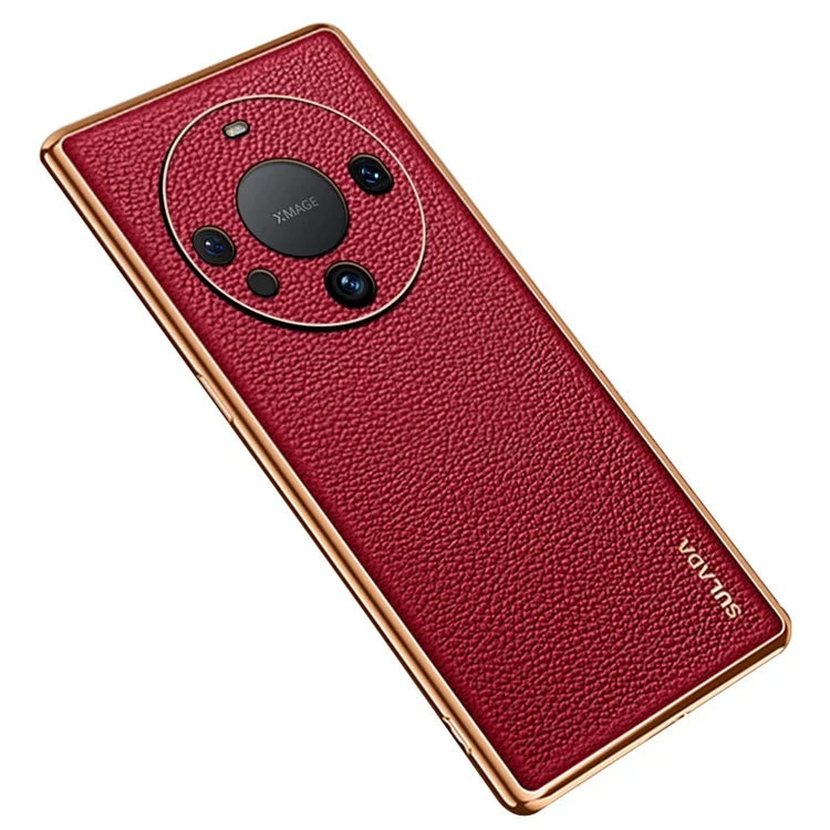 SULADA For Huawei Mate 60 Phone Case Electroplating PU Leather+PC+TPU Back Shell