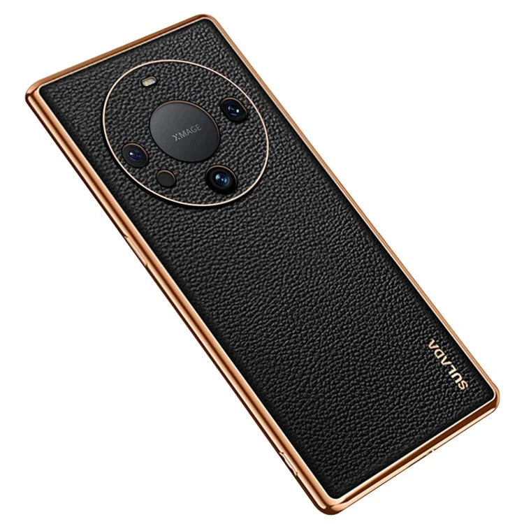 SULADA For Huawei Mate 60 Phone Case Electroplating PU Leather+PC+TPU Back Shell