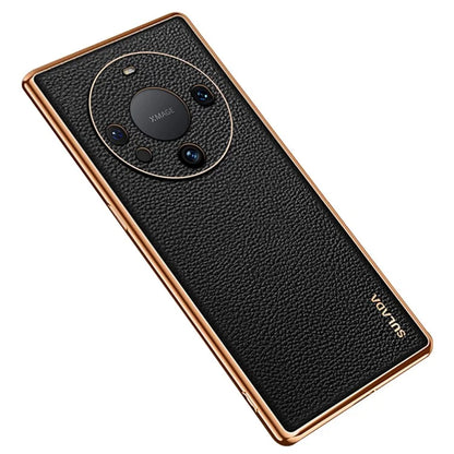 SULADA For Huawei Mate 60 Phone Case Electroplating PU Leather+PC+TPU Back Shell