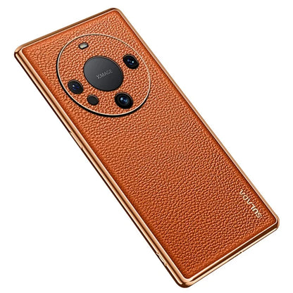 SULADA For Huawei Mate 60 Phone Case Electroplating PU Leather+PC+TPU Back Shell