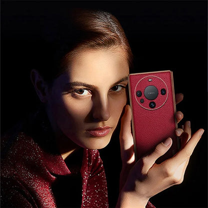 SULADA For Huawei Mate 60 Phone Case Electroplating PU Leather+PC+TPU Back Shell