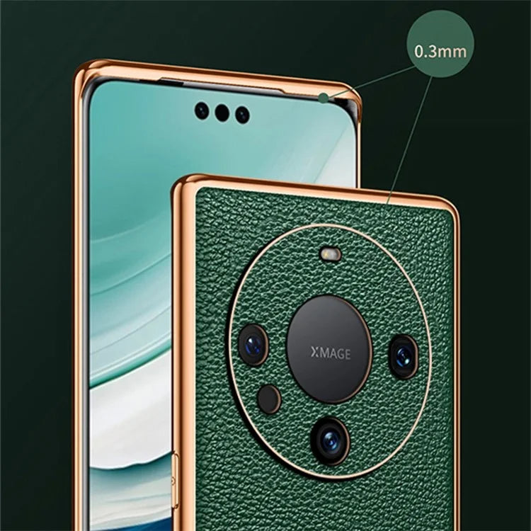 SULADA For Huawei Mate 60 Phone Case Electroplating PU Leather+PC+TPU Back Shell